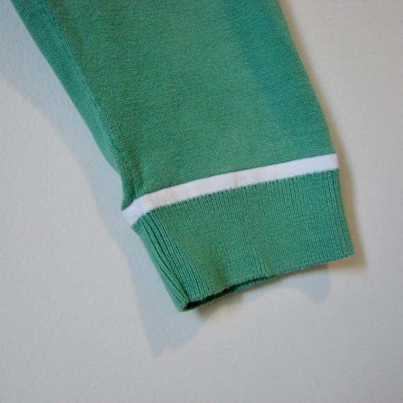 Tommy Hilfiger Green Knit Tunic Sweater Top Sporty White Stripe Rounded Hem XL - Picture 8 of 12